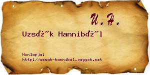 Uzsák Hannibál névjegykártya